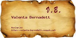 Valenta Bernadett névjegykártya